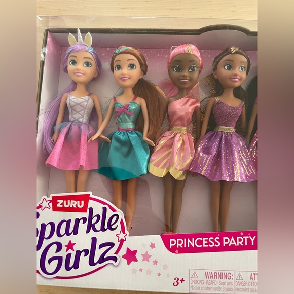 NIB Zuru Sparkle Girlz Princess Party Pack - set of 7 dolls - Picture 4 of 6